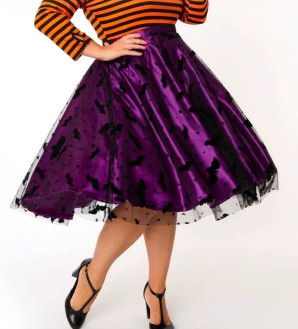 Magnolia Place Purple Tulle Bat Swing Skirt Large Halloween Costume Emo Goth